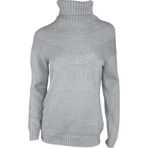 Susan Graver Turtleneck Sweater with Lurex Heather Gray XX-Small‎ NWOT Winter